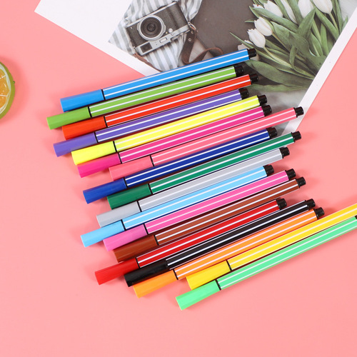 Cartoon washable bottled Superman watercolor pen set 12 colors 24 colors student painting coloring brushes wholesale