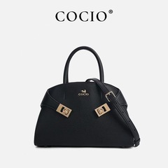COCIO正品2025新款高级感真皮荔枝纹手提包包女时尚百搭单肩斜挎