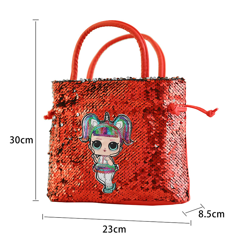 Girl's Small All Seasons Pu Leather Cartoon Cute Sequins Bucket Magnetic Buckle Handbag display picture 1