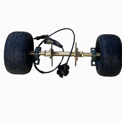 Modified Four-Wheel Vehicle Parts, Homemade Box-Type Go-Kart Rear Axle with 6inch Tires and Brakes, Rear Suspension Kit