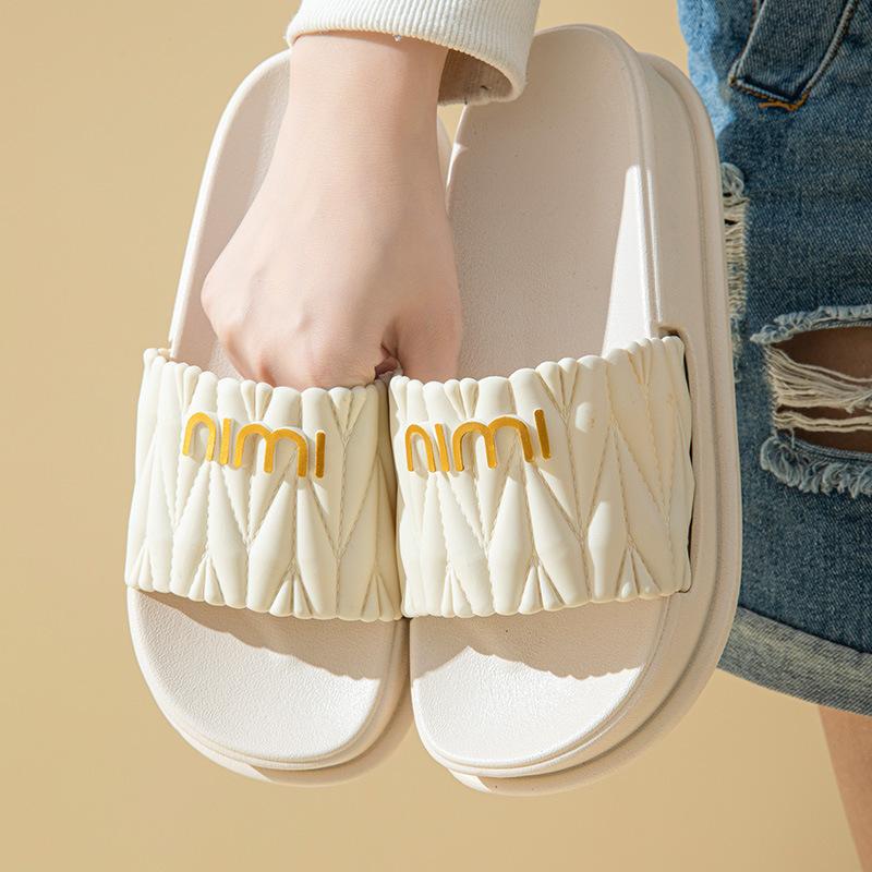 Xin Zhili Summer New Women's Slippers Women's Outer Wear Thick-soled Beach Sandals Casual Home Lazy Height Increasing Women's Shoes