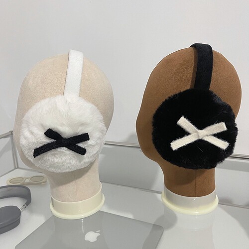 Autumn and winter new Korean style cold-proof and warm plus velvet cute bow earmuffs ins thickened foldable earmuffs ear bags