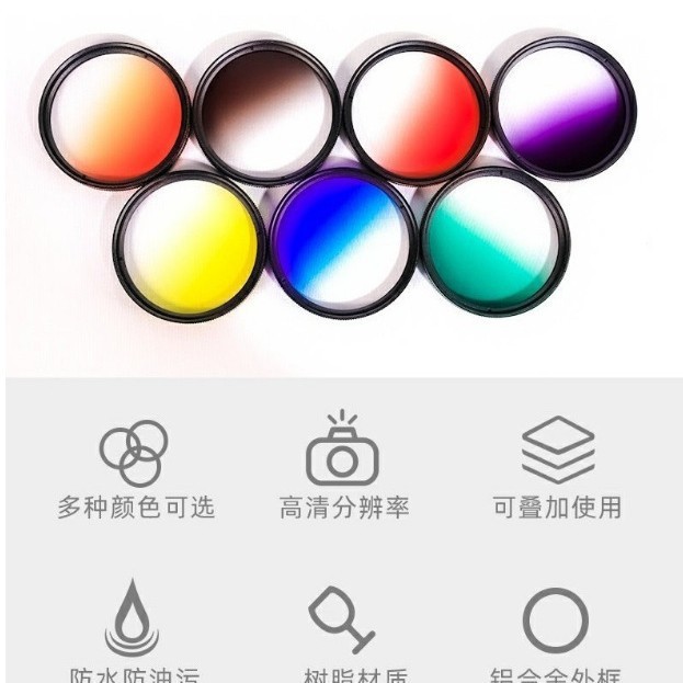 三色/四色一眼レフカメラレンズ用GNDソフトグラデーションフィルターND中灰减光ミラーグラデーションミラーセット|undefined