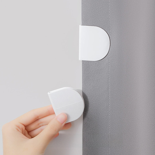 Hole-free Bathroom Shower Curtain Clips Windproof and Splash-Proof Shower Curtain Holder Fixing Clips for Shower Room Wall Hooks - Set of 4