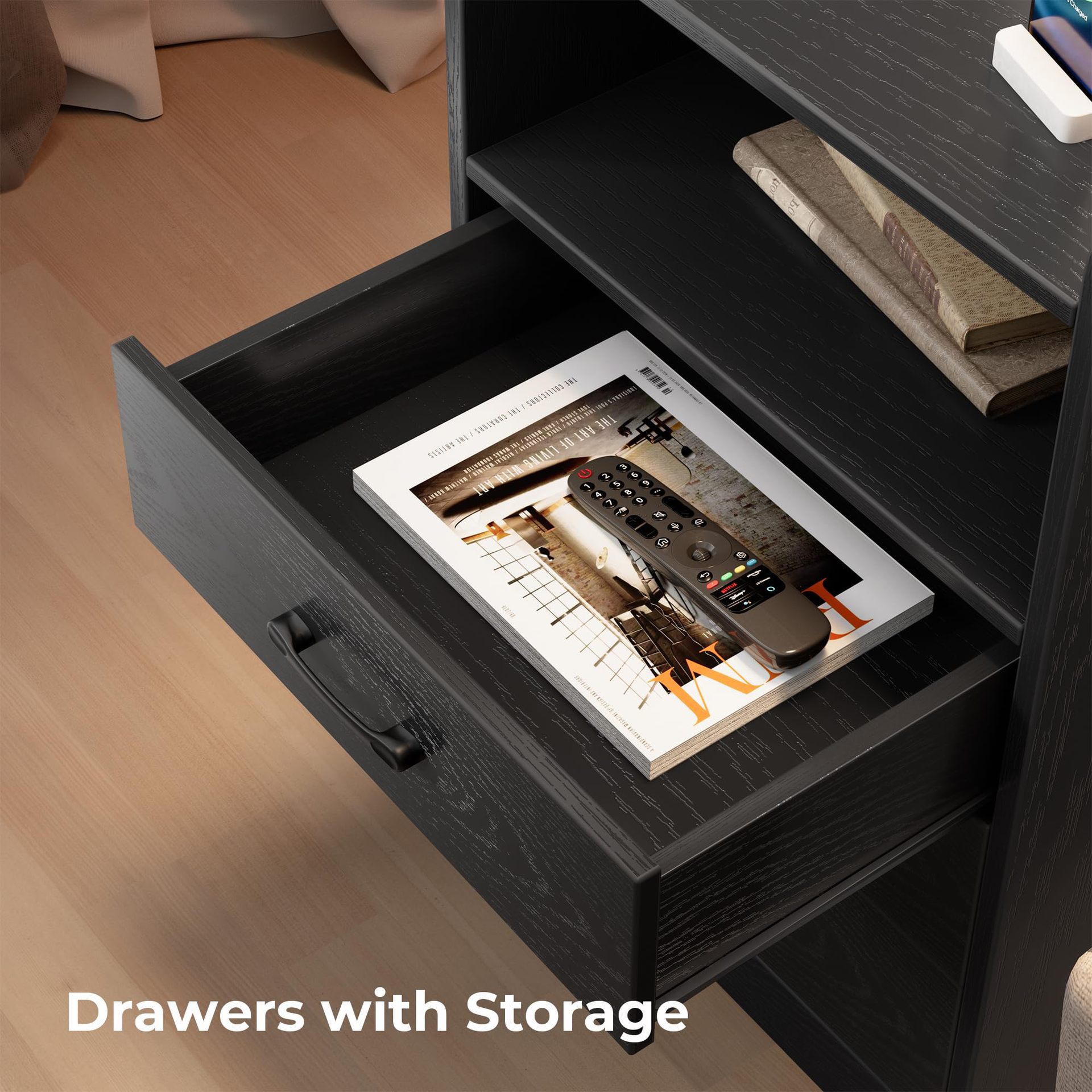 Comercio exterior personalizado cabecera dormitorio con puerto USB cabecera pequeño gabinete sala de estar con enchufe con lámpara sofá gabinete lateral