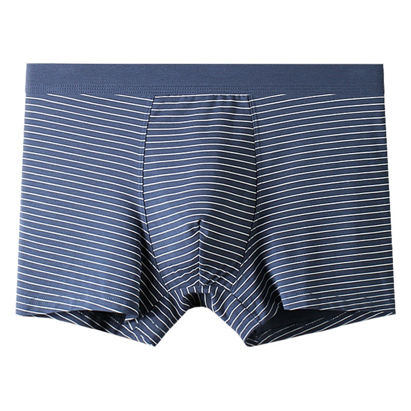 Calzoncillos bóxer de algodón modal de verano para hombres, bragas de cuatro esquinas para hombres a rayas japonesas de gran tamaño transpirables