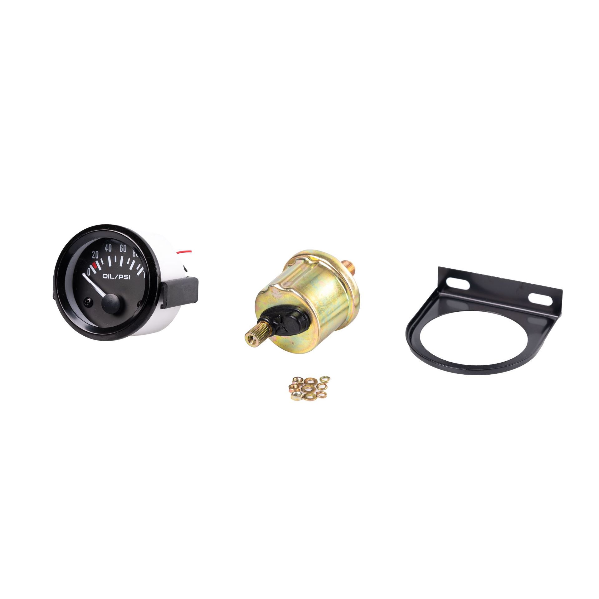 2-Inch 52mm Black Dial Hydraulic Pressure Gauge Car Instrument Modified Car Gauge kg Psi