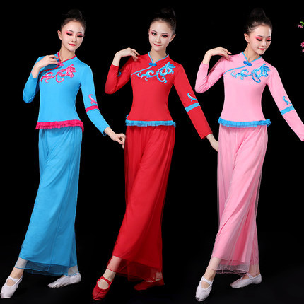 2038 Spring and Summer Square Dance Clothing New Women's Dance Pants Suit Long Sleeve Three-quarter Sleeve Suit Performance Costume
