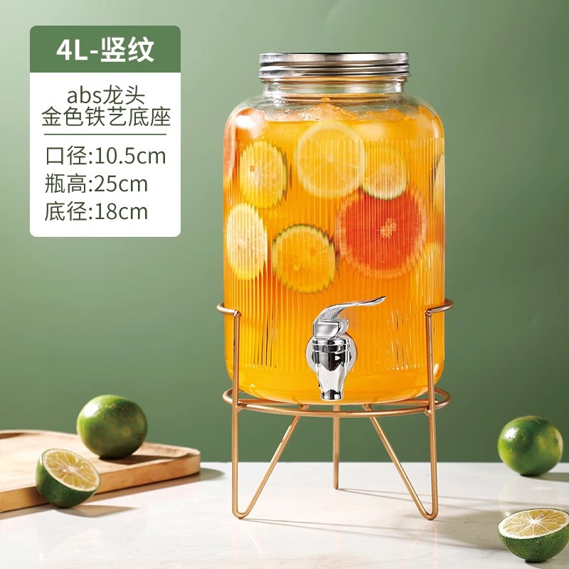 En nombre del barril de Cola, barril de bebida de cerveza, barril de vino de barman, barril de té de frutas con grifo, barril de jugo, contenedor, botella de vidrio