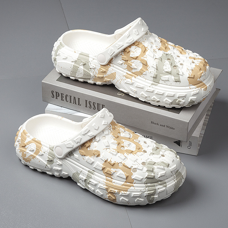 Zapatos de playa de verano, zapatillas de soleas suaves, neumáticos, zapatos antideslizantes, desgaste, zapatos de playa transpirables para hombres