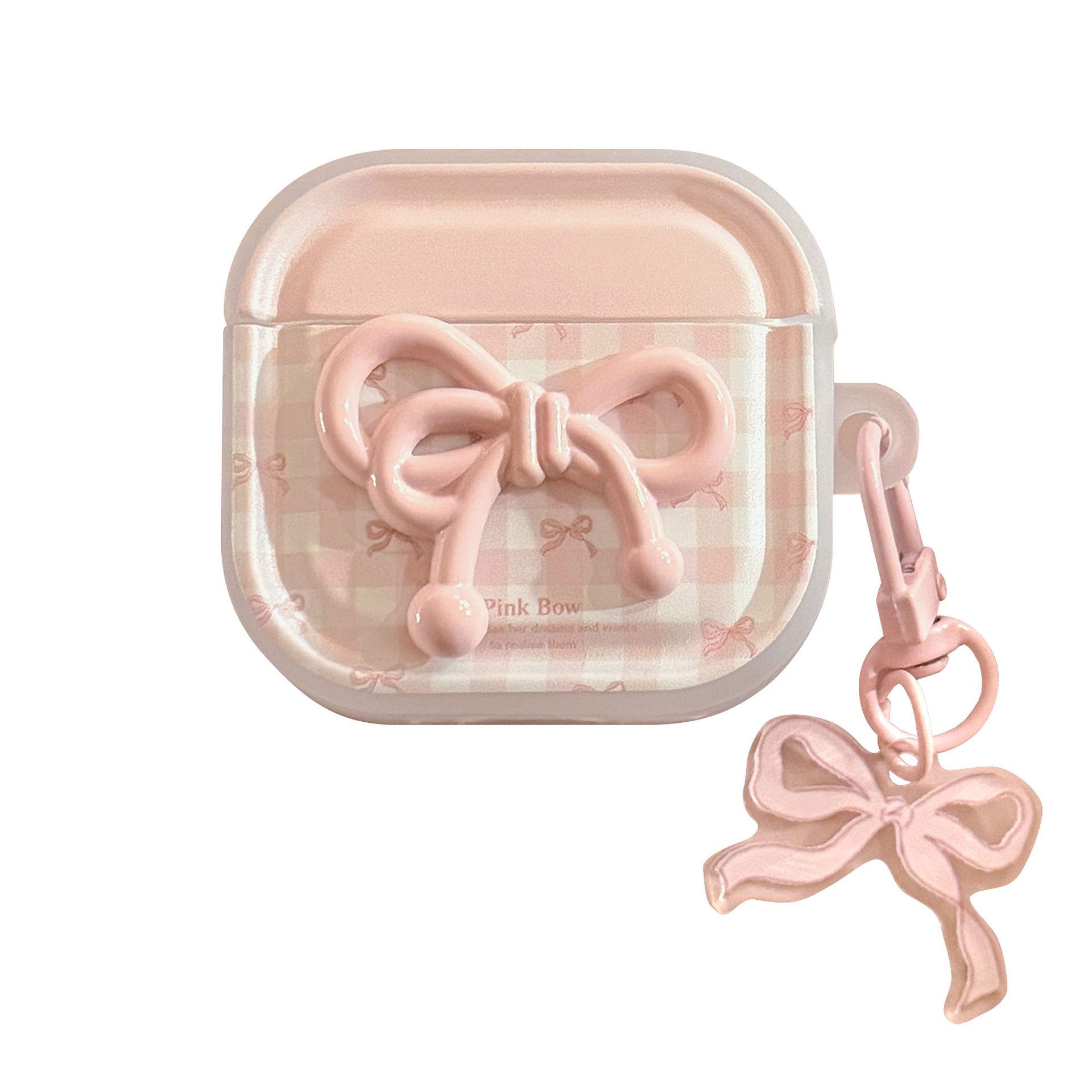 Arco rosa para cubierta de AirPods 3 generación Apple 4 auriculares bluetooth pro2 colgante dulce 1 / 2 generación