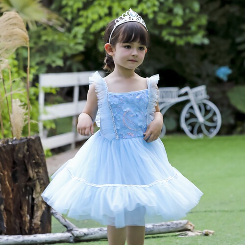 New Snow White Dress Cinderella Princess Dress Long Hair Princess Net Dress Ice and Snow Dress Halloween