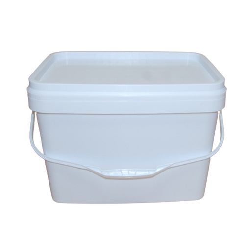 1.5-20L portable square gland white food grade plastic bucket for household packaging stacking cooked plastic wide mouth bucket