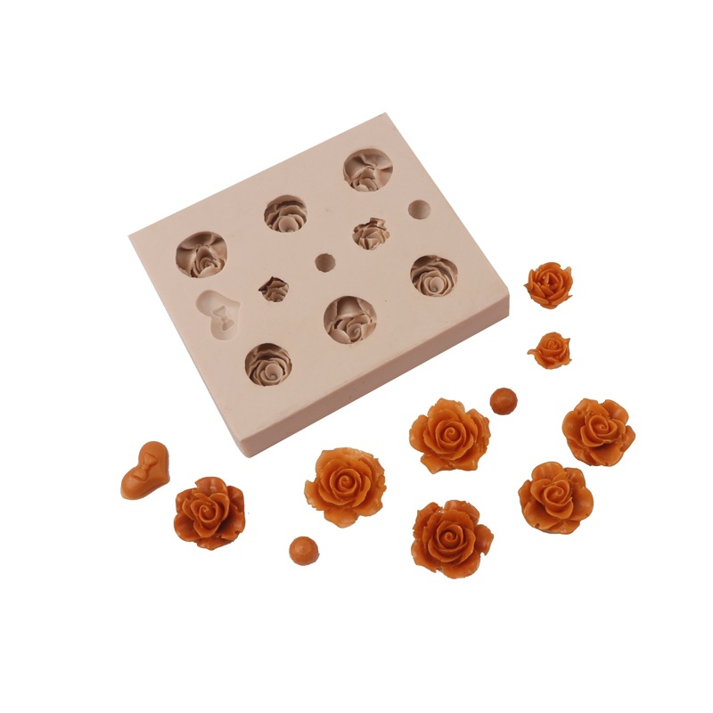 Epoxi amor flor fondant pastel molde Rosa borde decoración pastel molde para hornear