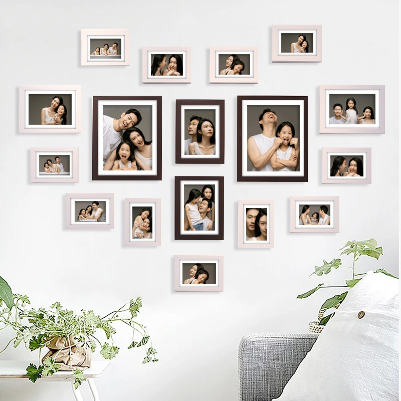 Creative Photo Wall Living Room Combination Photo Frame DIY Decoration Home Wall Punch-Free Photo Album Display Wall Hanging