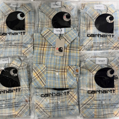 Carhartt カーハート ピュアコットン 起毛刺繍ロゴ チェック柄要素 ヘビーシャツ 男女兼用 カップル向け 高級感