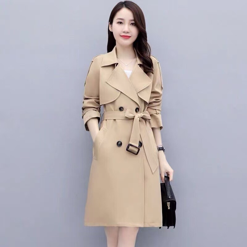 韩版高品质女装风衣中长款2025春秋新款时尚气质宽松--显瘦外套潮|undefined