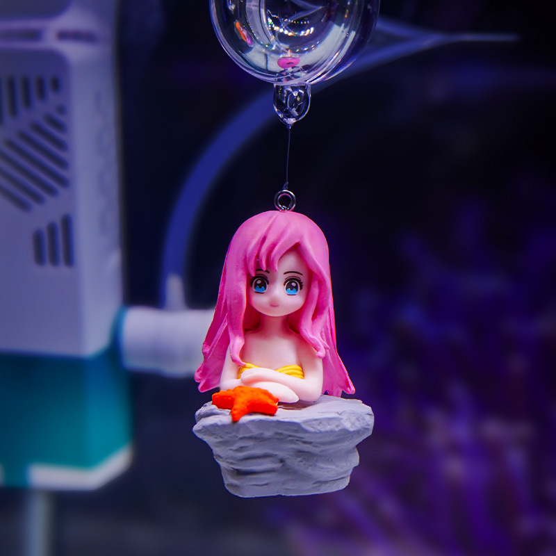 Micro paisaje decoración de dibujos animados sirena pecera paisaje colgante marino Shell princesa flotante bola decoración del acuario