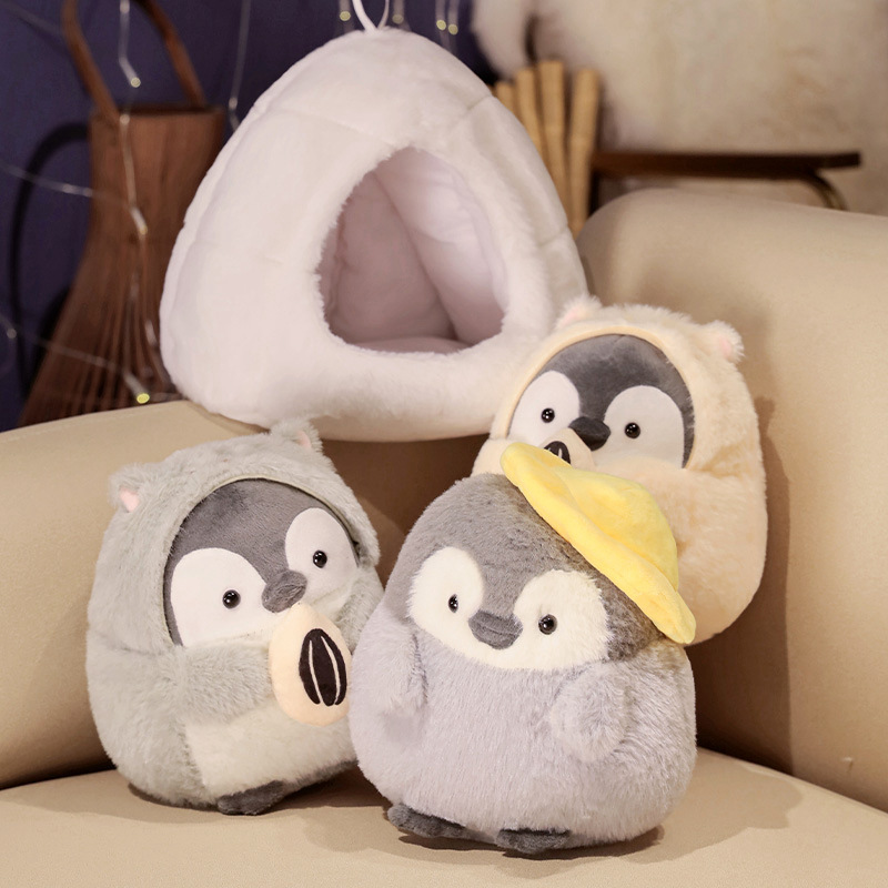 Lindo nido de nieve pingüino ballena muñeca Cueva de nieve de dibujos animados de peluche de juguete acuario bebé muñeca regalo de los niños