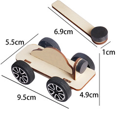 Intelligence-Enhancing Educational Science Toy Technology Small Craft Educational Children DIY Magnetic Car Science Experiment Wooden Gift