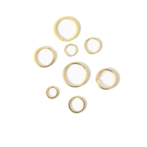 Brass key ring pure copper material key ring leather DIY accessories aperture flat ring car key chain