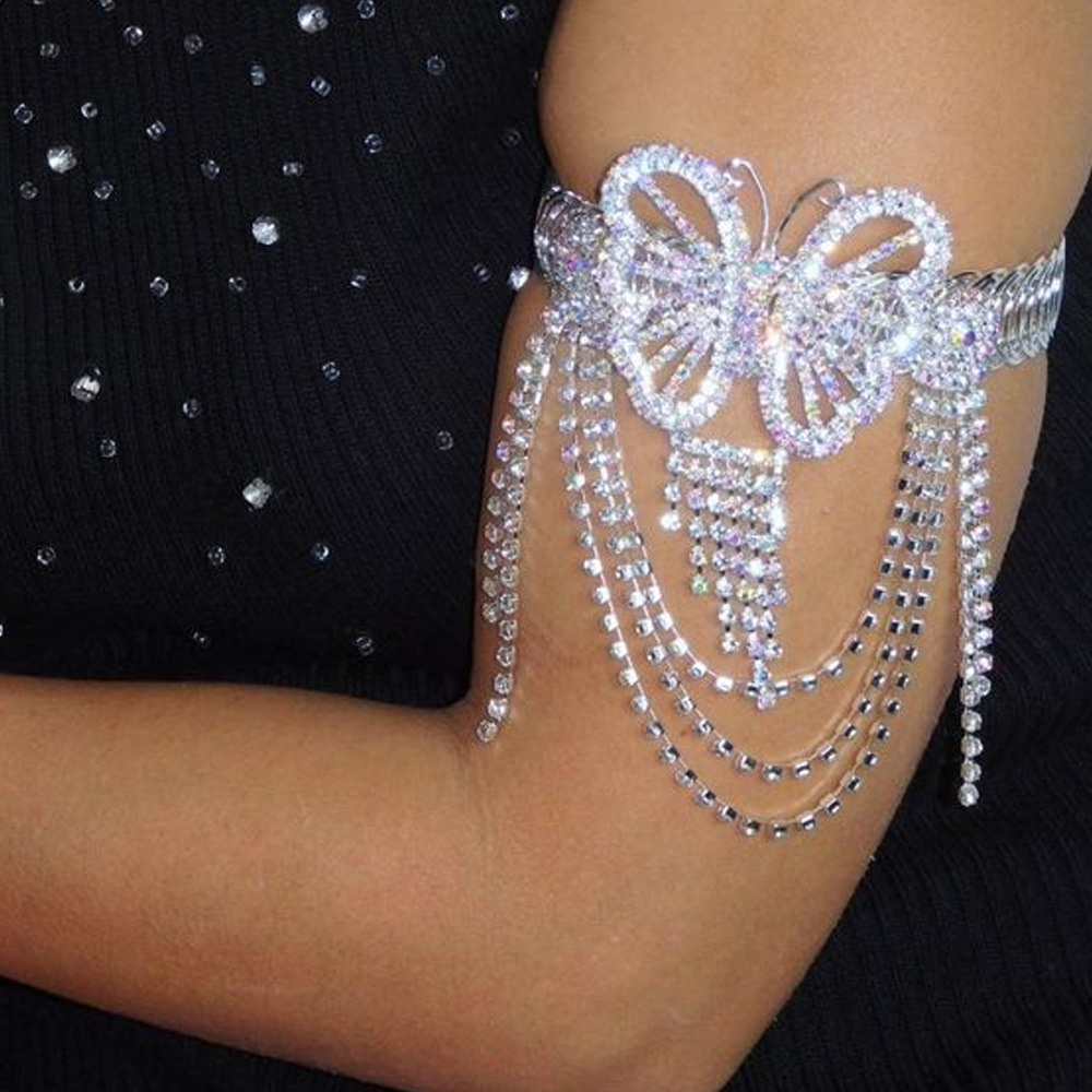 Tendencia transfronteriza mariposa fringe brazalete temperamento diamante brazalete accesorios de banquete brazalete