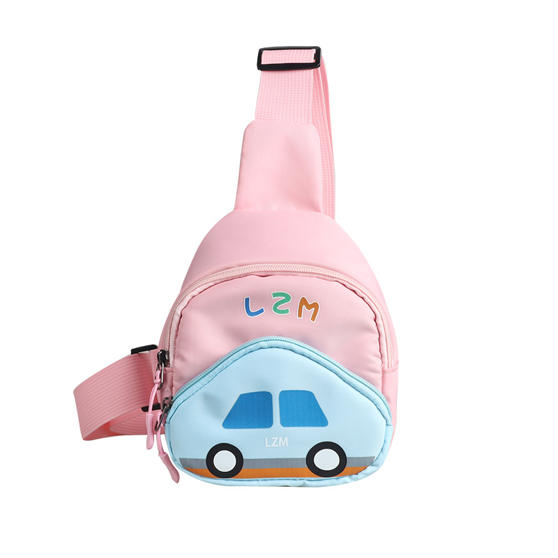 Cartoon lindo coche para niños y niñas bolso de pecho estilo occidental mini bolso de mensajero para bebés nuevo bolso para niños de color en contraste