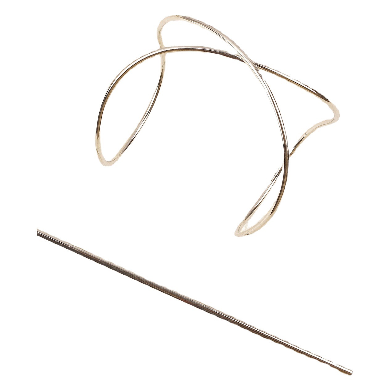 Comercio exterior nuevo irregular curva horquilla de metal europeo y americano bola cabeza Cruz metal accesorios para el cabello fábrica al por mayor