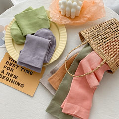 Ankle-length boneless socks, piled socks, postpartum socks, candy-colored summer thin plain color Insta cotton socks, Zhuji socks