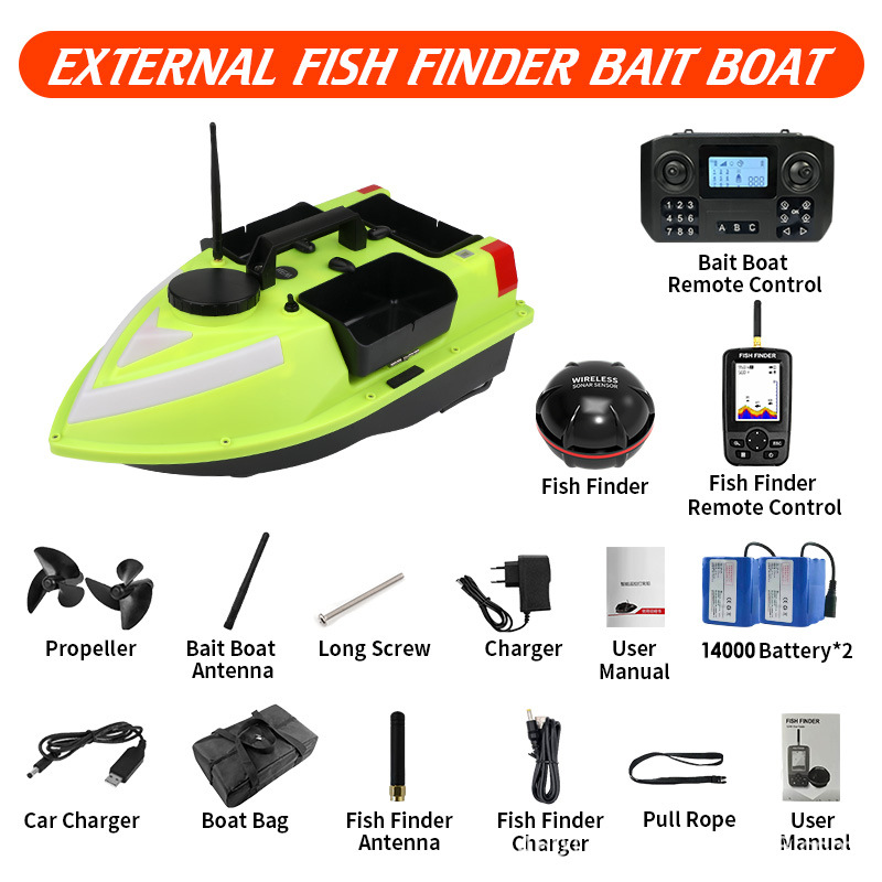 Luminous GPS with 14000 batteries*2+fish finder+boat bag+USB cable
