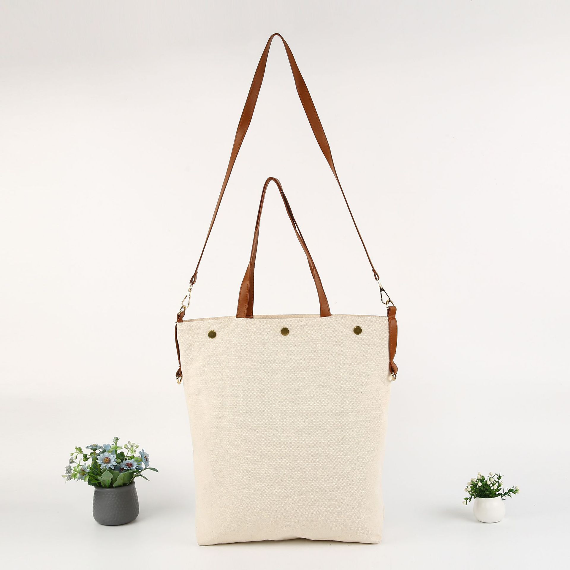 帆布托特包现货批发加固托特包大容量手提休闲拼接帆布棉布袋