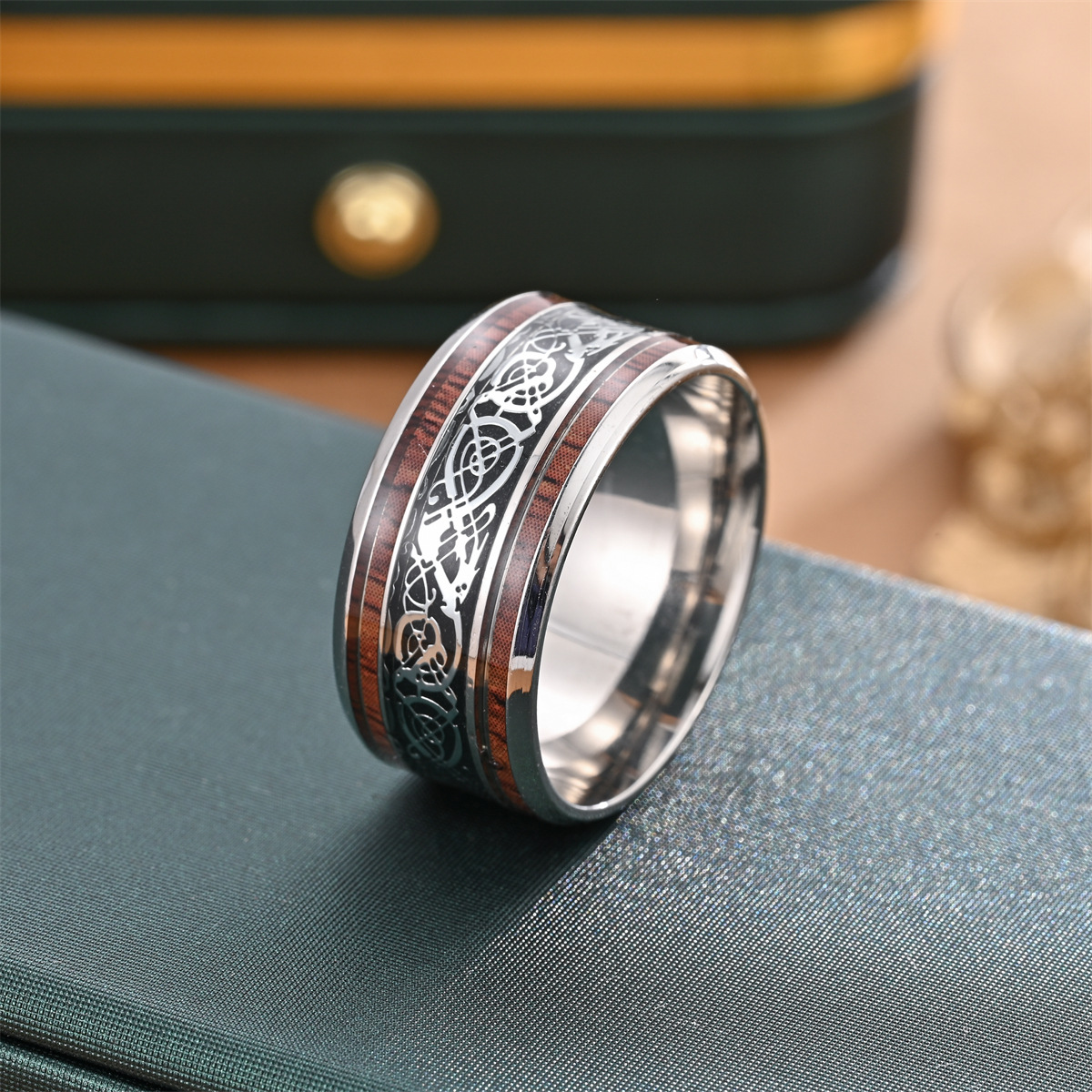 304 Stainless Steel Material Retro Punk Gear 304 Stainless Steel Plating Men's Rings Men Band Rings