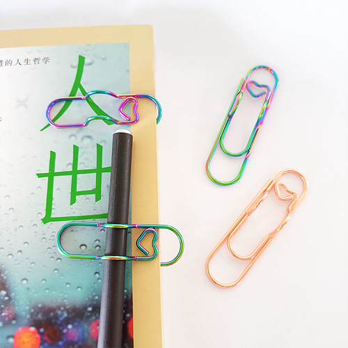 New love pen clip metal pen accessories creative notebook accessories pen clip ballpoint pen clip portable pen buckle