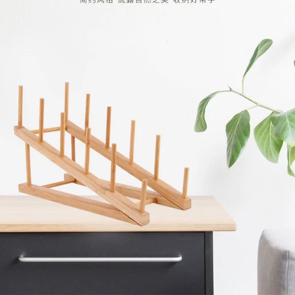 Multifunctional Bamboo Plate Rack Factory Wholesale Bamboo Kitchen Rack Dishes Dishes and Dishes Rack Tea Cake Rack Drain Rack