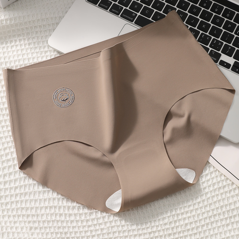 Ropa interior sin costuras para mujer, algodón puro, antibacteriano, transpirable, entrepierna, niña, ropa interior corta triangular de seda de hielo, ropa interior delgada deportiva, verano femenino