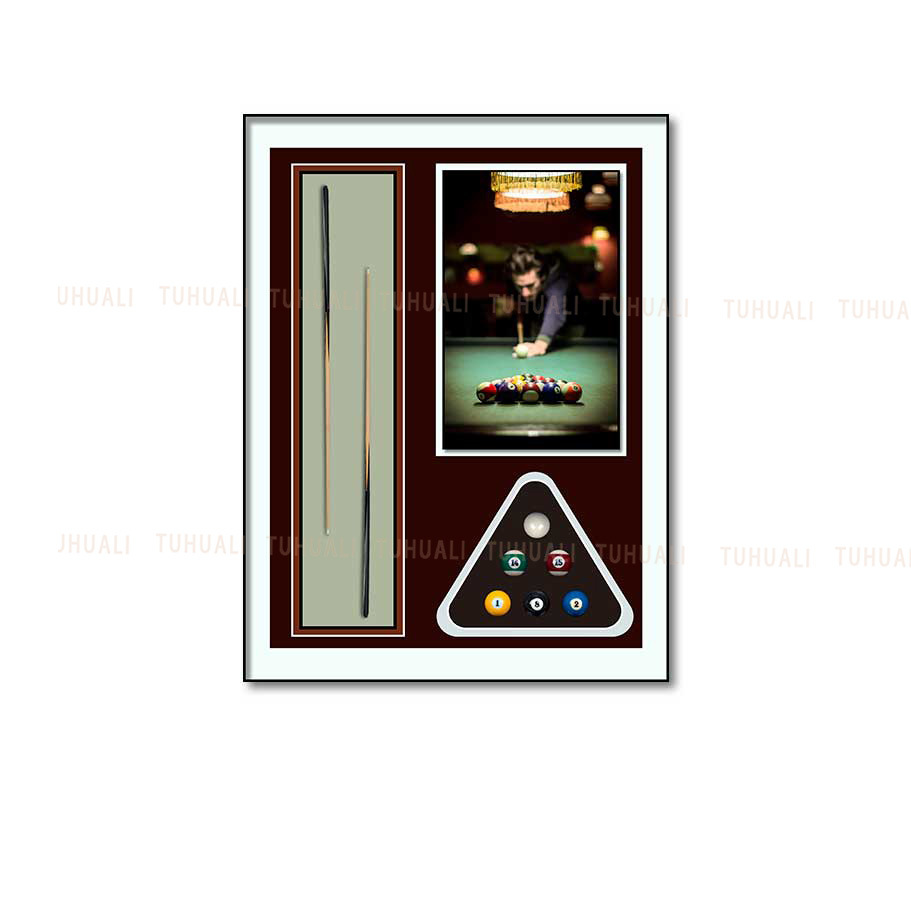 Pintura colgante de billar Sala de estar Sofá Fondo de pared Pintura decorativa Sala de billar física tridimensional Entrada Dormitorio Pasillo