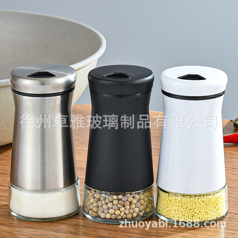 Amazon transfronteriza para condimento botella de condimento blanco y negro condimento frasco de condimento de pimienta botella de sal polvo botella de especias