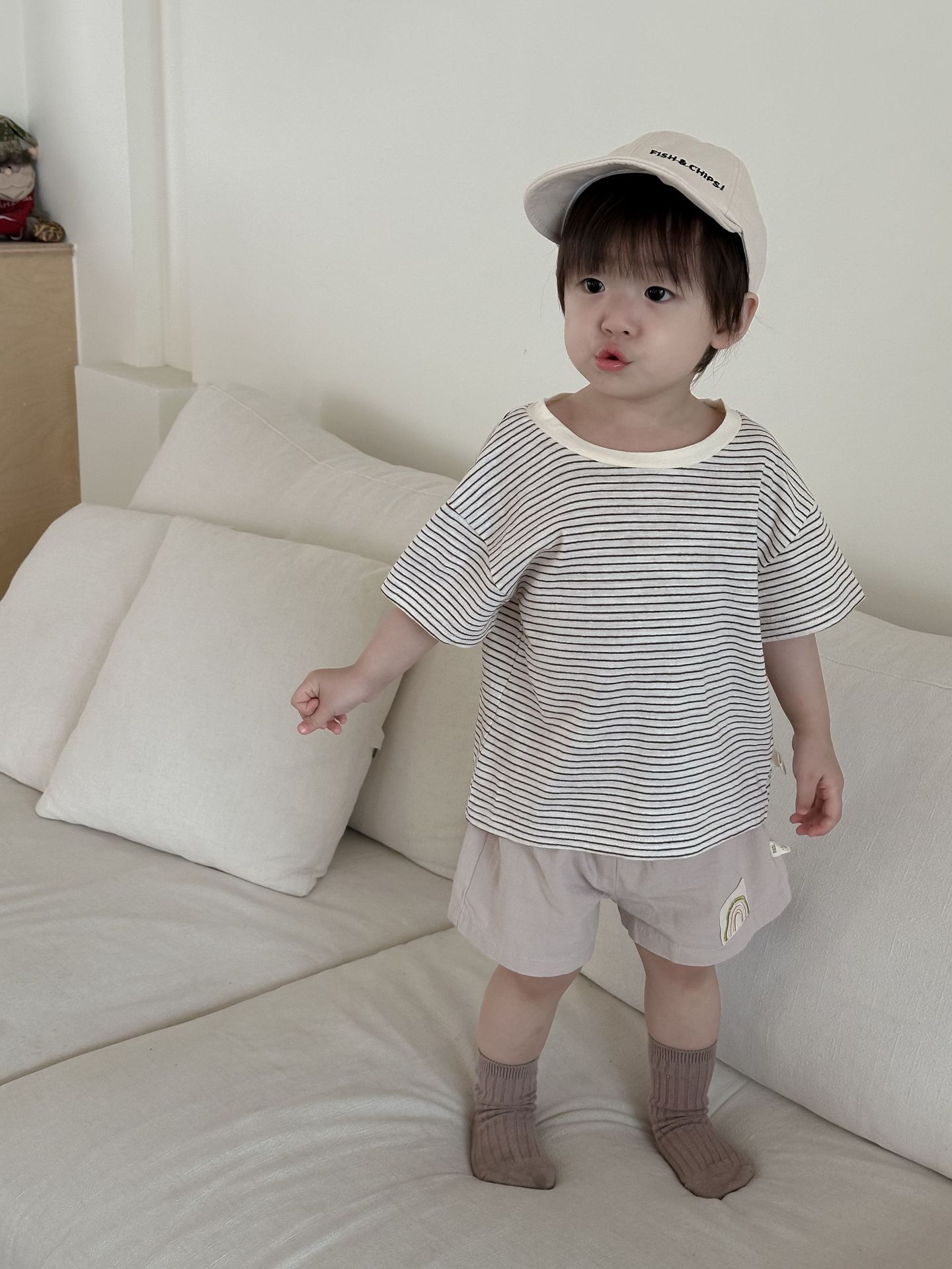 Conjunto de camiseta de manga corta y pantalones cortos de verano para niños, ropa infantil fina de estilo coreano, ropa de verano para bebés, ropa de verano para niños