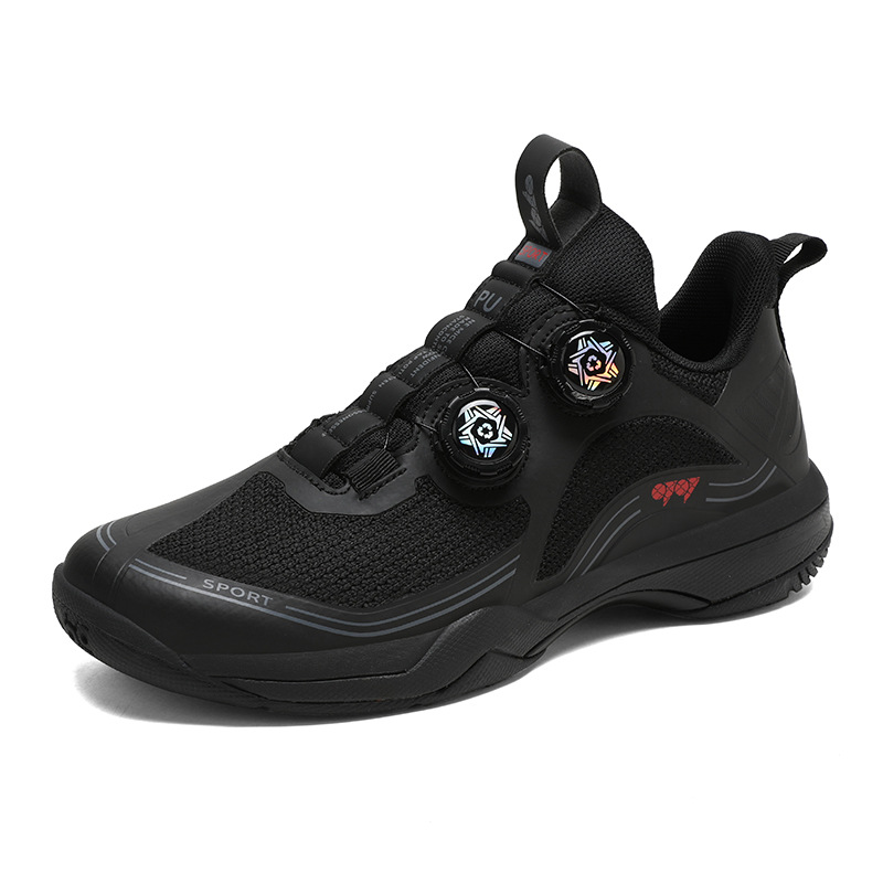 Zapatillas de tenis transfronterizas para hombres y mujeres, zapatillas de bádminton, zapatillas de tenis de mesa, hebilla giratoria, zapatillas de malla baja de primavera, zapatillas de tenis de mesa