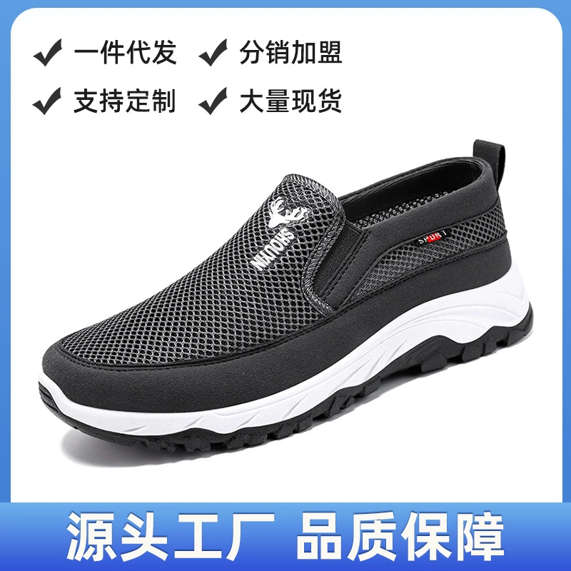 Мужские парусиновые туфли 2025: новая летняя модель, мягкая подошва, дышащие, для трансграничной торговли, слипоны, оптом