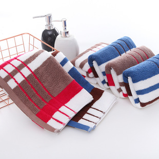 Striped Towel for Home Use, Face Washing, 100% Cotton Towel, Absorbent, Couple Style, Embroidered Logo, Return Gift, Wholesale, Pure Cotton Material