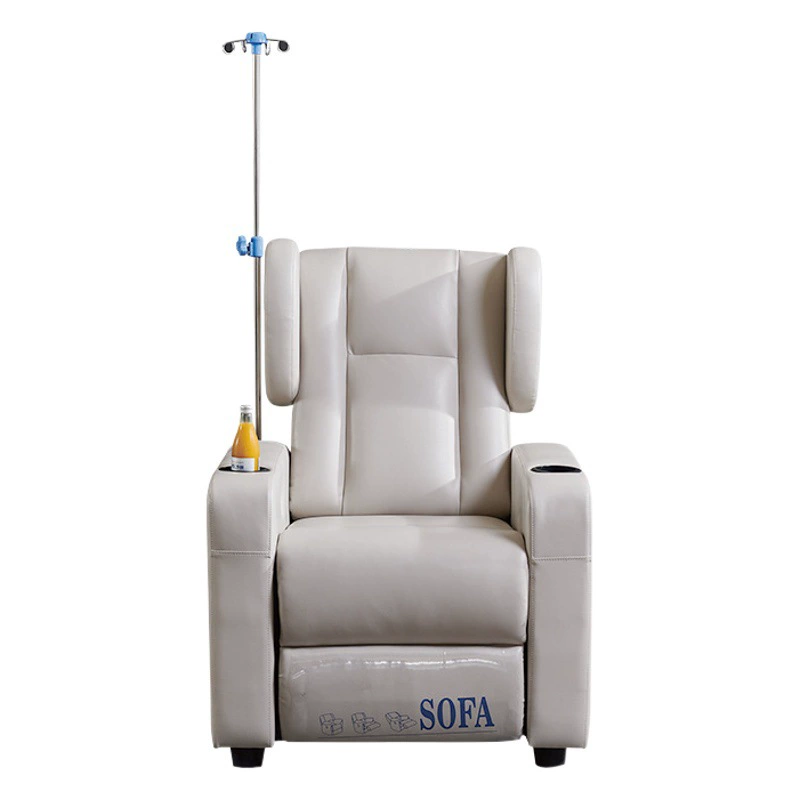 Подлокотник стула в больнице в ожидании Одноместный диван с откидной спинкой Кожаная медицинская клиника Многофункциональный инфузионный стул