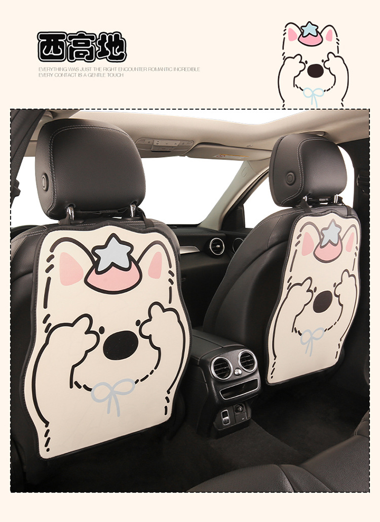 New Model Anti-Kick Pad for Car, Universal Rear Seat Anti-Kick Pad, Cute Cartoon Design for Girls, Car Interior Decoration Supplies, Seat Back Protector