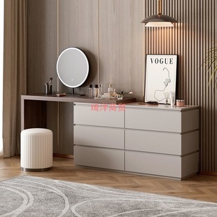 2024 New Solid Wood Dressing Table Bedroom Makeup Table Cupboard Desk Wall Integrated Cabinet Simple Storage Cabinet