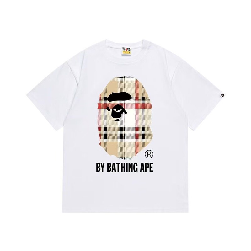Cross-border foreign trade BAPE T-shirt, trendy brand short-sleeve unisex printed ape head loose-fitting casual couple T-shirt Cross-border foreign trade BAPE T-shirt, trendy brand short-sleeve unisex printed ape head loose-fitting casual couple T-shirt
