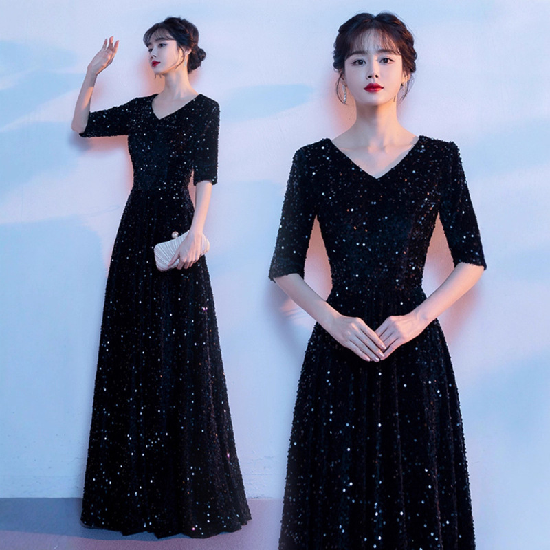 Festival Performance Costumes, Choir Competition, Women's Long Dress, 2026 New Model, Adult Host Recitation and Conducting Gown, High-End Festival Performance Costumes, Choir Competition, Women's Long Dress, 2026 New Model, Adult Host Recitation and Conducting Gown, High-End
