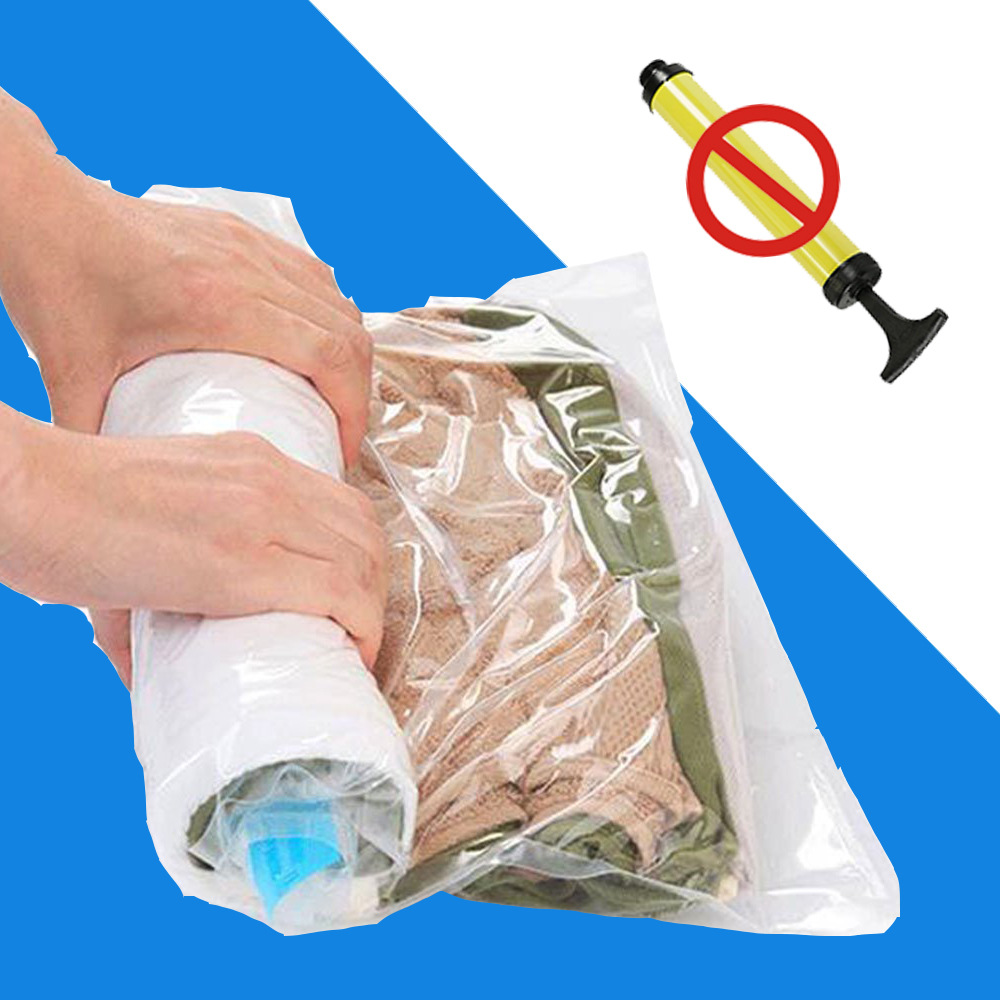Hand Roll Pouch Business Trip Clothes Travel Portable Storage Bag Vacuum Hand Roll Compression Bag Sealed Vacuum Travel Bag