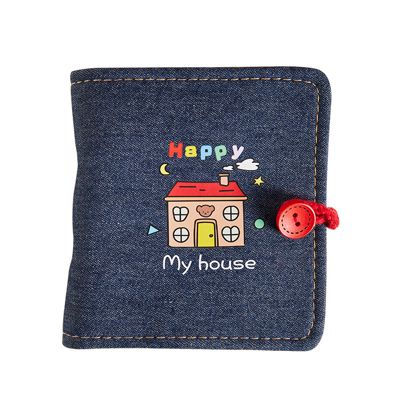 Nuevo libro de tarjetas de tela denim de alto valor facial adorable ins álbum de fotos de página volante 3 pulgadas de foto de tarjetas de almacenamiento de beans