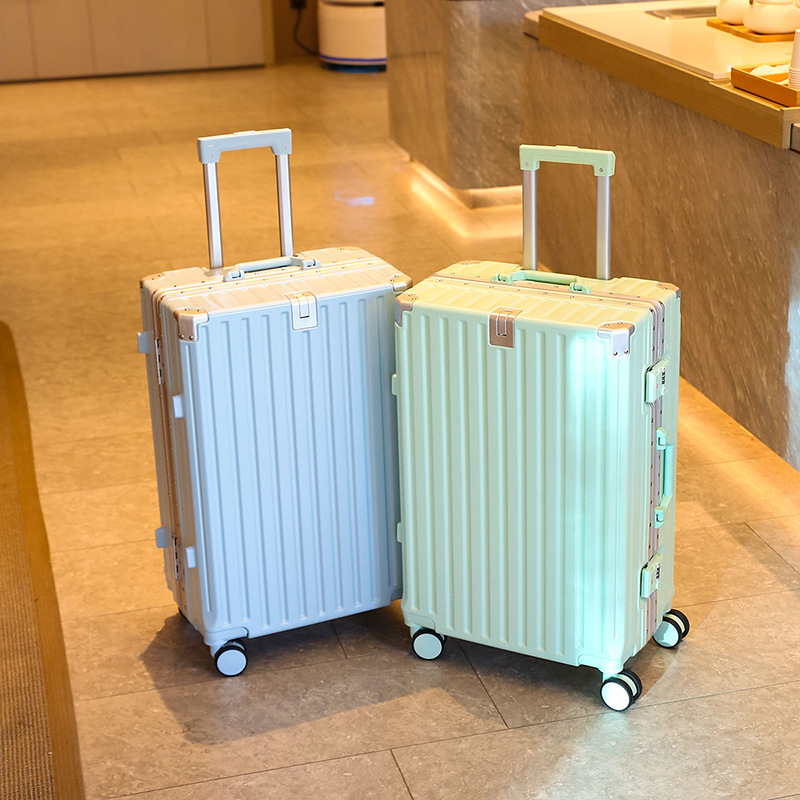 New trolley case with cup holder suitcase student female universal wheel luggage durable male aluminum frame boarding case