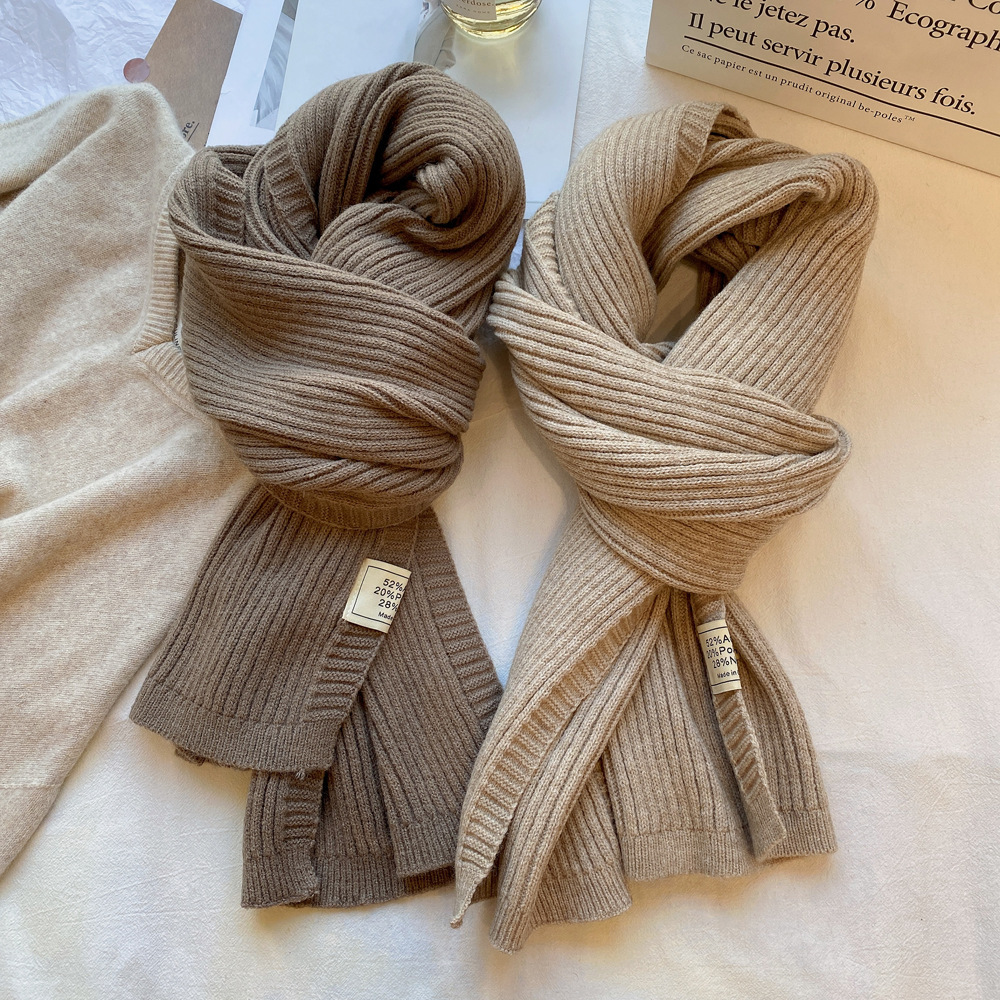 Autunno inverno tinta unita piccolo per la nuova versione coreana da donna, semplice versatile, calda protezione per il collo, sensazione di fascia alta_voghion.com